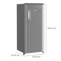 Whirlpool 190 Liters 205 IMPC PRM 3S Lumina Steel 3 Star Single Door Refrigerator. 
