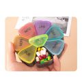 2X Round Portable Pill Box Medicine Planner Round Shaped Small Case Weekly Pill Organizer 7-Sided Pill Reminder. 