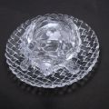 Big Size Good Luck Tortoise Turtle Statue, Crystal Glass Statue- White Clear With Plate. 