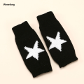 Wenefang 2024 Punk Y2K Star Knitted Woolen Gloves for Men Women Pentagram Half Finger Warm Soft Mitten Soft Star Hand Fingerless Gloves. 
