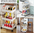 Trolley Rack Kitchen Bedroom Multi-Layer Baby Snacks Mobile Bathroom Storage Rack with Wheels, Service Trolley, Vegetable Rack, Saloon, Parlor. 