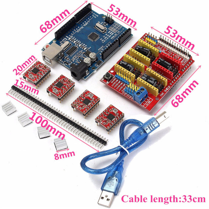 CNC Shield + UNO R3 Board + 4 X A4988 Driver Kit For Arduino Engraver ...
