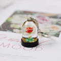 Cute Keychain Trendy Rose Little Prince'S Rose Flower Keychain Fashion Creative Moving Liquid Keychain for Handbag Accessory. 