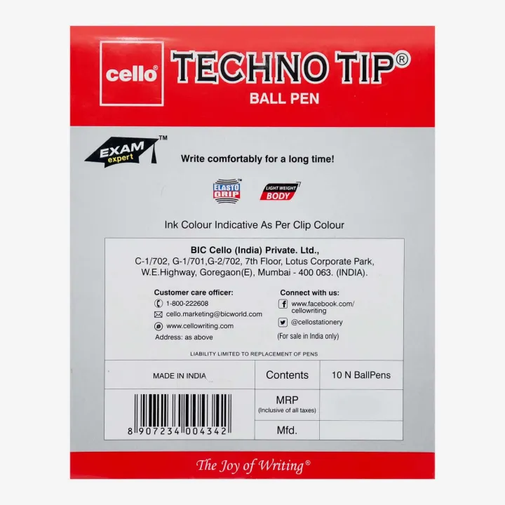 Cello%20Techno%20Tip%20Ball%20Pen%20(Blue%20Colour%20Pack%20of%2010Pcs)%20-%20Image%204