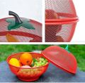 Apple Shape Metal Net Fruits Basket For Kitchen (Large Size 28.5 Cm) (Red). 