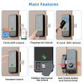 Steel Door Unlock Password Lock Electronic Smart Bluetooth Tuya RAYKUBEG18 Door Lock Fingerprint Digital APP/IC Card/Wooden Door. 