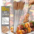 10pcs Stainless Steel BBQ Skewer Stick Barbecue Rod [ 30cm ]. 