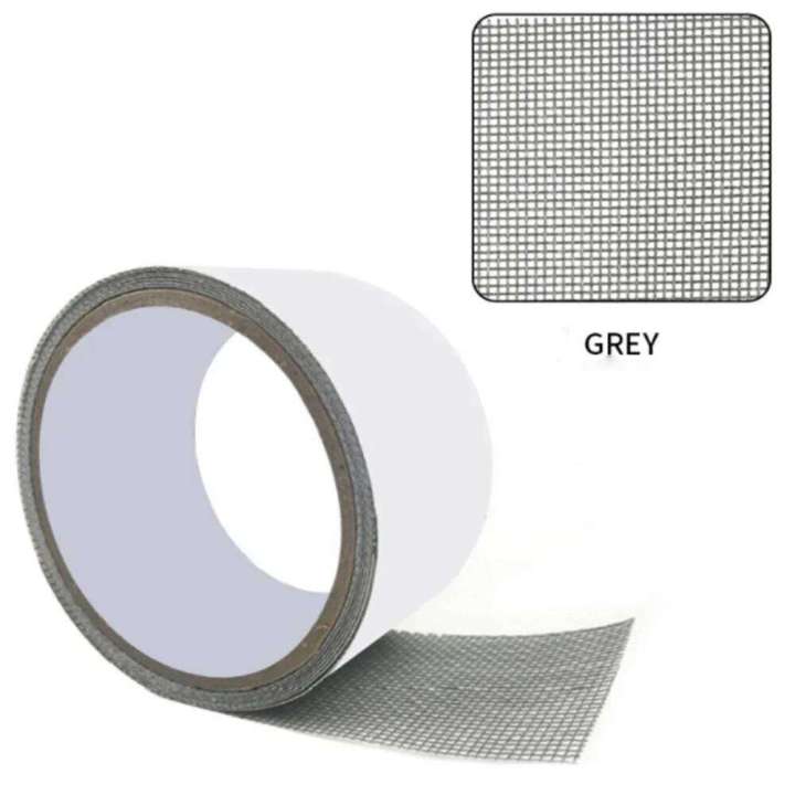 Moustiquaire En Fibre De Verre Pour Réparation – Patch Gris 5cm X 2m – Réparation Trous Et Déchirures