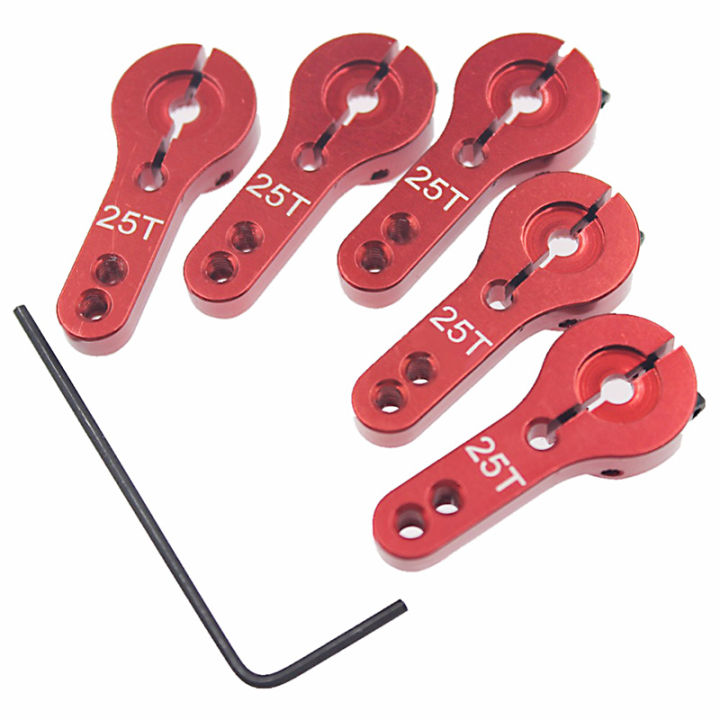 6pcs 25T Aluminum Servo Horn M3 threads Steering Arm High Torque Servos Motors Parts RC Car Plane Boat