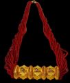 Nepali Red/Green Maili Traditional Tilhari Pote Mala Gold-Plated Necklace For Women. 