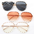 DISCHEN Bargain price Sunray New Men and Women Fashion Punk Style Frameless Sunglasses UV400 Outdoor Travel Luxury Sun Glasses. 