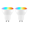 Tuya GU10 Smart LED Bulb Dimmable 5W AC200-240V WIFI+Bluetooth Smart Life App Control Work with Home 2PCS. 
