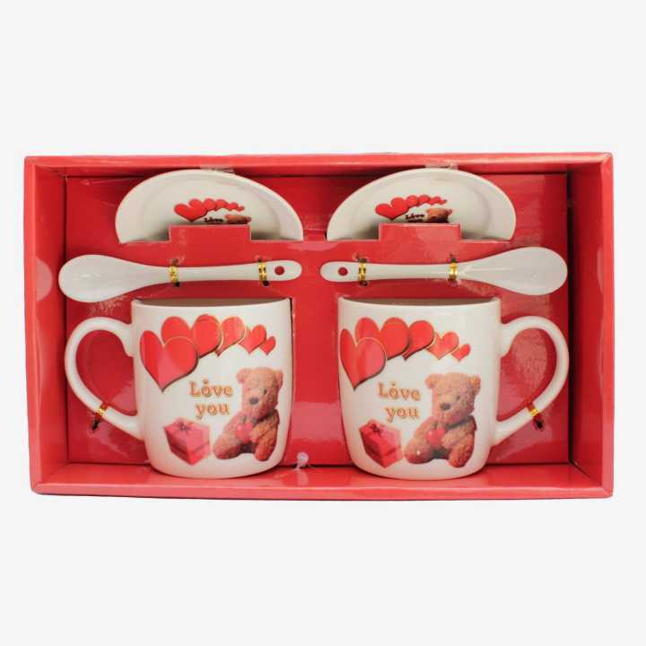 White/Red Couple Cup Gift Set