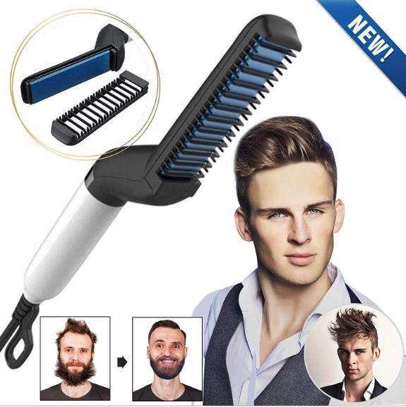 Electric Hair Beard Comb Quick Straightener Multifunctional Styling For Men Diy Flexible Modeling,Magic Massage Comb
