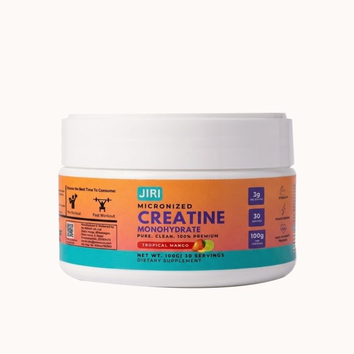 Jiri Nutrition Creatine Monohydrate Mango Flavor 100g Micronized ...