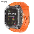 Sutuiying Transparent Modification Kit For Apple Watch Ultra 9 8 7 49mm 44mm 【2025 Version】 45mm Strap+Case For iWatch Series 6 5 4 Rubber Band Refit Mod. 