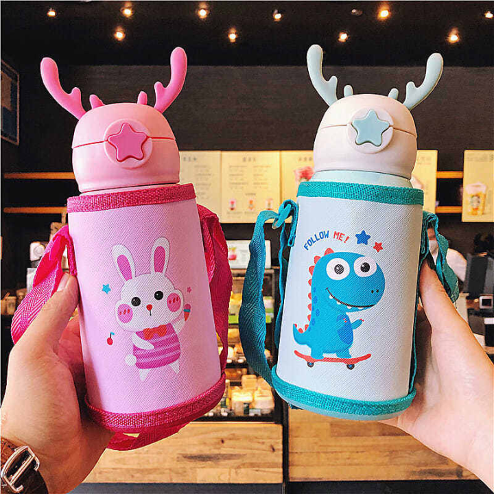 Mumlove Baby Bottle, Baby School Bottle Bpa -Free Stainless Steel Water Bottle With Straw, 500Ml - Water Bottes |