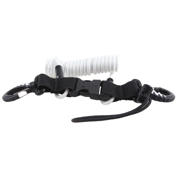 Scuba%20Diving%20Lanyard%20Coil%20Springs%20Camera%20Lanyard%20Spiral%20with%20Ring%20Dive%20for%20Dive%20Lights%20Underwater%20Diving%20Rods,White%20-%20Image%202
