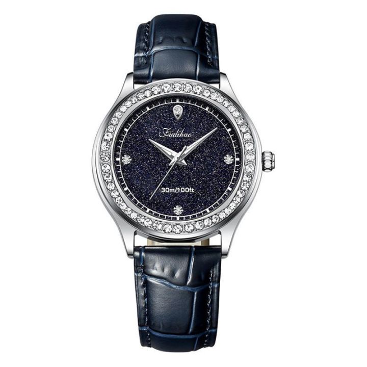 【New arrival】[Can last for 10 years] Fashionable and Unique Versatile Niche Simple Elegant Starry Sky Blue Women's Quartz Watch [Top-notch quality]