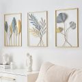 PREMIUM DECOR HUB Metal Wall Decor Leaf Frame Wall Hanging Decoration, items Set of 3 Metal Wall Art Home Decor for Living Room Office Bedroom. 