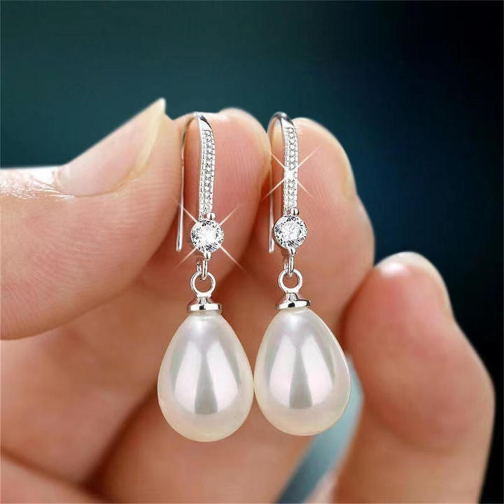 Water%20Drop%20Earrings%20Imitation%20Pearl%20Earrings%20Dangle%20Earrings%20Women's%20Jewelry%20-%20Image%204