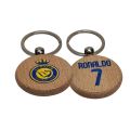 Ronaldo 7 Printed Al Nassr Wooden Keyring. 