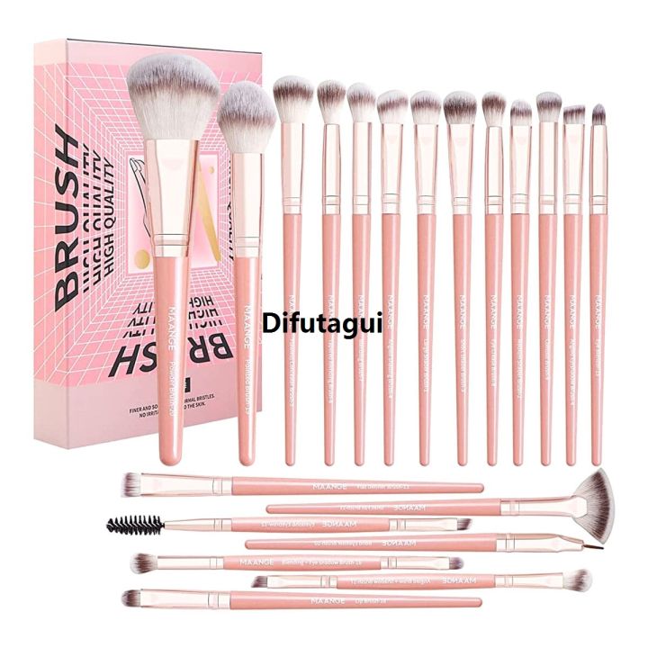 Difutagui Makeup Brush Set (Powder 20pcs Professional 2025 New MAANGE Advanced Synthetic Softening Color)