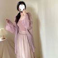 Close your eyes into the fairy gentle retro style chiffon long cardigan pure desire loose sunscreen shirt temperament elegant air conditioning shirt Women. 