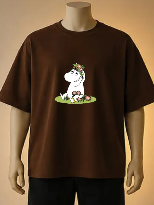 Moomin%20Character%20with%20Flower%20Crown%20Graphic%20Printed%20T-Shirt-Cream,%20Brown,%20White,%20Black,%20Blue,%20Maroon,%20-%20Image%204