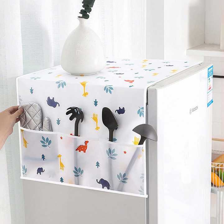 Fridge%20and%20Washing%20Mechine%20Cover%20for%20Top%20with%206%20Utility%20Pockets%20Cartoon%20Prints%20Waterproof%20Single%20Door%20(130%20x%2054%20cm)%20-%20Image%202