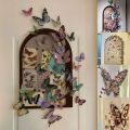 Creative Multicolor 3D Felt Board Wall Sticker Arch Door Butterfly DIY Accessories Wall Decor Board Background Wall Self-Adhesive Photo Display Board Photo Wall. 