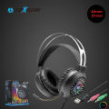 BATXELLENT H24 Gaming Headset True 7.1 Surround Sound Gaming Headphones 50mm Driver, Stereo Over Ear USB Computer Headset with Noise Cancelling Mic, Volume Mic Control LED for PC, Mobile & PS4. 