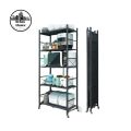 5-Tier Foldable Metal Rack with Wheels. 