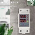 Din Rail Dual Display Adjustable over Voltage Current and Under Voltage Protective Device Protector Relay 40A 220V 230V. 