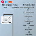 (GGBR) Tuya Smart Zigbee Switch with Temperature Sensor Passive Dry Contact Zigbee Relay Work with Home Assistant AC 85-250V. 