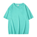 T-shirt custom 260g dropped shoulder t-shirt solid color round neck short sleeve plus size men's solid color advertising shirt cultural shirt customization. 