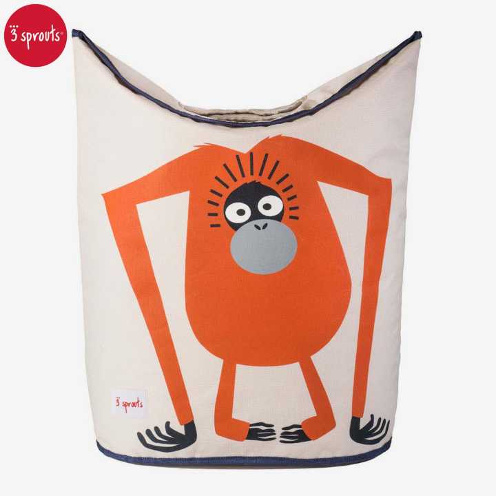 3 Sprouts Baby Laundry Hamper Storage Basket Organizer Bin for Clothes,Orangutan