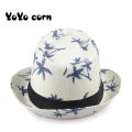 New goodsgrassWork 4 color knitted sun hat children's RN summer grass YOYOCO beach sun hat Trilby panama hat boys girls children's hands. 