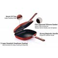 Red/Black Happy Call Non Stick Double Sided Fry/Grill Pan. 