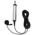 Mini portable wired electret microphone for musical instruments. 