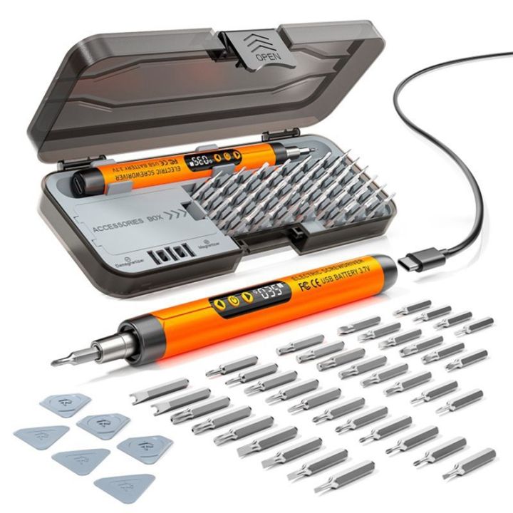 Mini Cordless Electric Screwdriver 47 in 1 Adjustable Power Drill Multifunction Power Screwdriver Repair Tool Kit