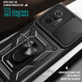 Vantime for Xiaomi Redmi Note 10 Pro 4G Case Stand Slide Lens Cover Shockproof Hard Phone Back Casing. 