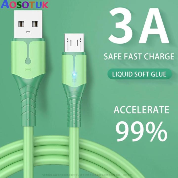 LED 3A Fast Charging USB Micro Cable Data Cable for Samsung Xiaomi Huawei HTC OPPO VIVO V8 Mobile Phone Charger USB Cable