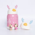 Creative Cartoon Deer Water Cup Double-layer Children's Cute Plastic Glass Cup Gift Cup. 