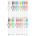 20pcs Beadable Keychains Bars,Diy Multicolor Blank Beadable Keychains-Keychain Bars for Beaded Keychain Making Kit. 
