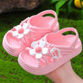 Girls' Sandals Summer New Fashion Princess Shoes EVA Non-slip Soft Sole Little Girl Flower Indoor and Outdoor Children's Sandals. 