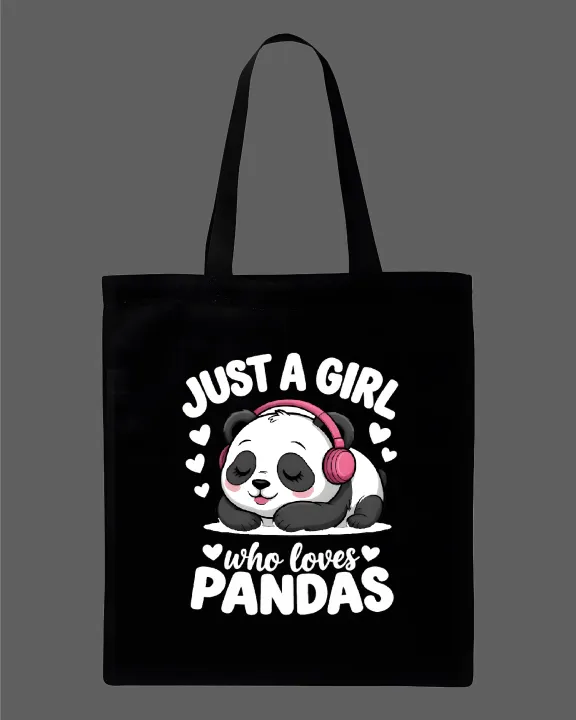 Cute%20"Just%20a%20Girl%20Who%20Loves%20Pandas"%20Printed%20Tote%20Bag%20%20%E2%80%93%20Eco-Friendly%20Cotton%20Shoulder%20Shopping%20Bag-White,%20Black%20-%20Image%203