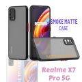 Realme x7 pro 5G Translucent Hard Matte Finish Reinforced Corners (Shockproof and Anti-Drop Protection) Smoke Case Cover - Black/Green/Blue. 