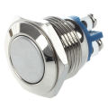 16mm Flush Mounted Momentary SPST Stainless Round Push Button Switch. 