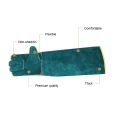 Anti-Bite Safety Gloves Ultra Long Leather Green Pets Grip Biting Protective Gloves. 